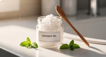 Coconut oil for oil pulling as complementary teeth whitening and oral wellness practice at home