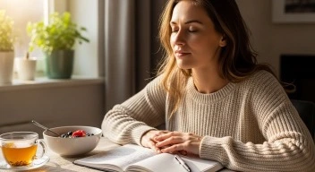  Morning gratitude practice and peaceful reflection building confidence and positive mindset
